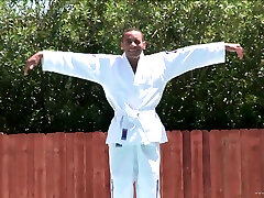 Dark-haired princess Alicia Tyler gets nailed by teen lucky fighter