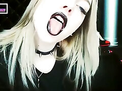 black lipstick and feet teasing