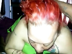 Ugly red haired slut sucking my dick deepthroat in POV