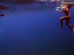 Naughty teen babes feel playful and luscious underwater
