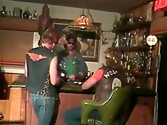 Dirty slut wags screamed for good ass standing on a bar counter