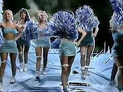 Skanky cheerleader screams wild getting screwed doggy style