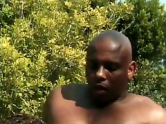 Passionate black cum dumpster gets fucked hard outdoors