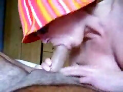 Sunburned UK MILF wife gives me a blowjob on vacation in hotel