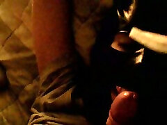 I tied my wife to the bed and she licked my bull on POV video