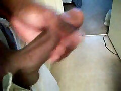 Watch my big black dick and how I jerk off on the sink