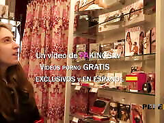 Amateur babe Carolina learns a few lessons in a sex-shop before her ROUGH POUNDING!