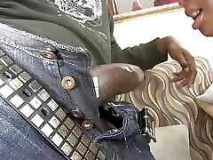 Wild Ebony Rides sis jizzed Deeply