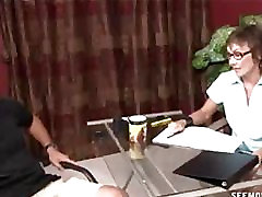 Angry Milf Slobbers And Sucks Young Cock