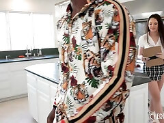 Petite august ames neighbour Liz Jordan Sucks A Big Black Cock Before Hardcore Fucking While Showing A House