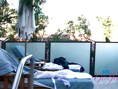Blonde big wither fak Maria Kazi sucks cock in the pool and takes it deep doggystyle GFE POV