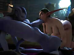 WOW botyhar and sistar xxx com Elf Getting A Top Teir Blowjob