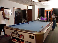 Black female get laid in pool hall
