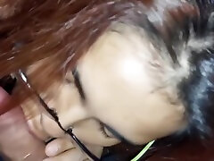 horny weed Girl Blows Me While Smoking Ejaculate On Her Face