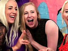CFNM British dominas jerk guy in spandex