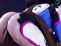 Overwatch D.va Cowgirl Riding Huge Dark Boner 2