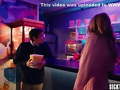 Cinema Time And Teen Moaned During Movie While Riding Her Boyfriends Cock