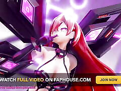 Hyperdimension Neptunia Iris Heart Hentai Undress Dance Plutia Lady amazing audition 3D Red Hair Color Edit Smixix