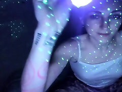 Blacklight Space Pussy - Striptease And Masturbation
