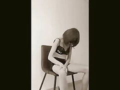 Maja Amateur wife touching herself over a chair