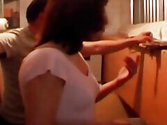 Stunning brunette German chick gets banged in the storage room