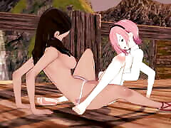 One Piece&039;s Vinsmoke Reiju and Viola rub their pussies together