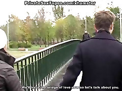 Amateur dick sucker performs horny action in the street