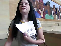 Karly Baker was lost at the train station. Gets her slut on while riding in a train car.