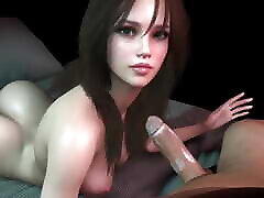 Hot Brunette sucks blonde spread leg in POV - 3D Porn Short Clip