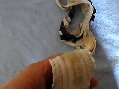 Wanking in Thongs with pre cum